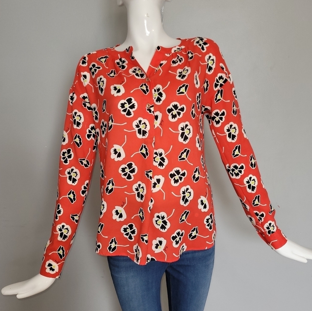 Juicy Couture Poppy Print Blouse, VGUC, Size XS